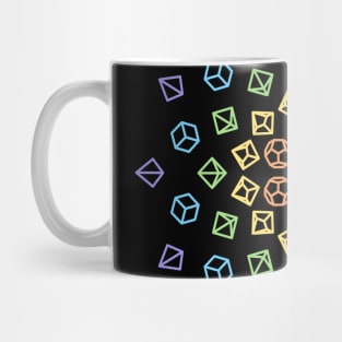 Exploding Rainbow Polyhedral Dice Mug